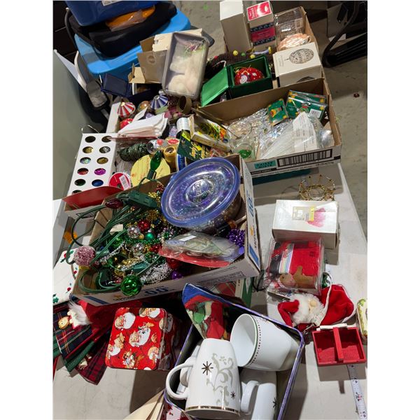 Christmas items, ribbon, crafting, and other