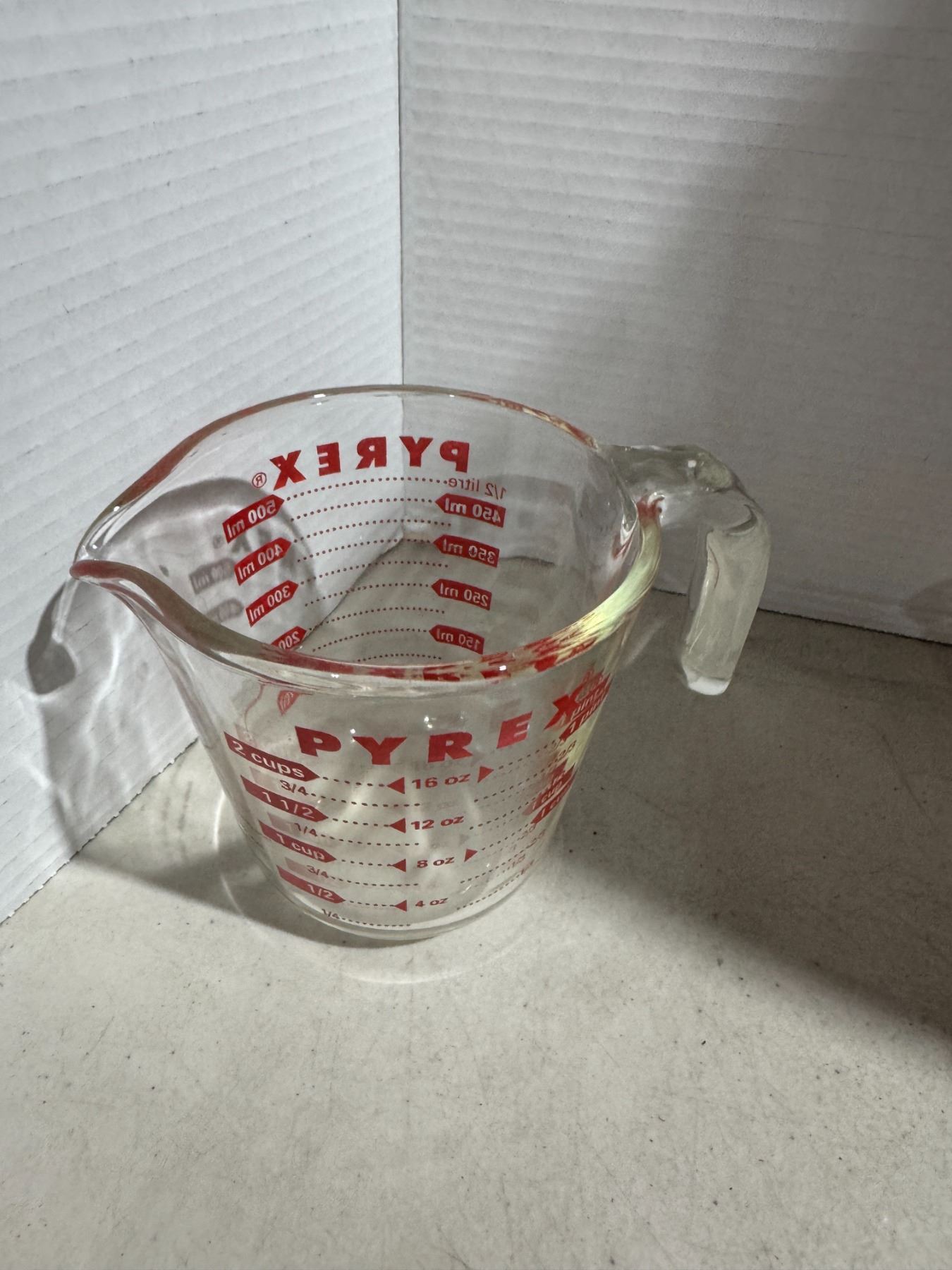 Pyrex glass measuring cup