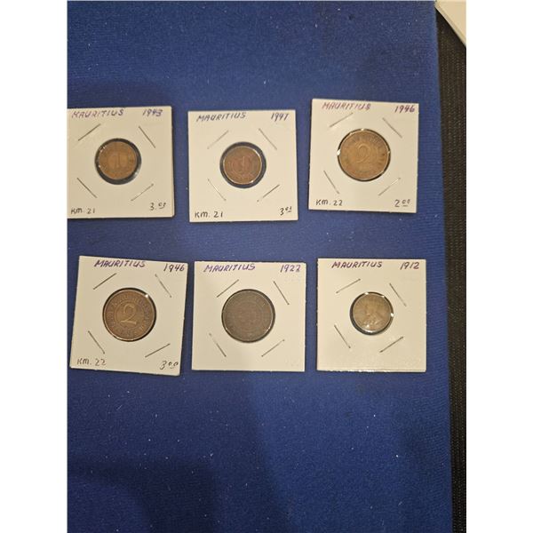 6x Mauritius coins
