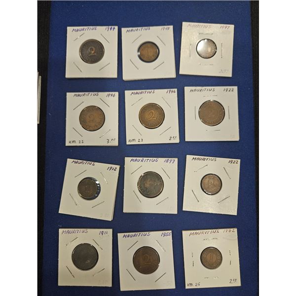 12x Mauritius coins