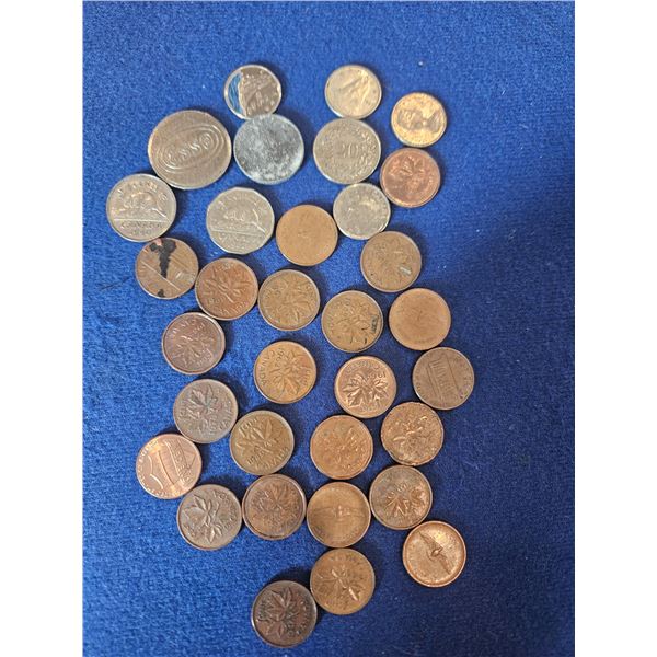 Assorted coins