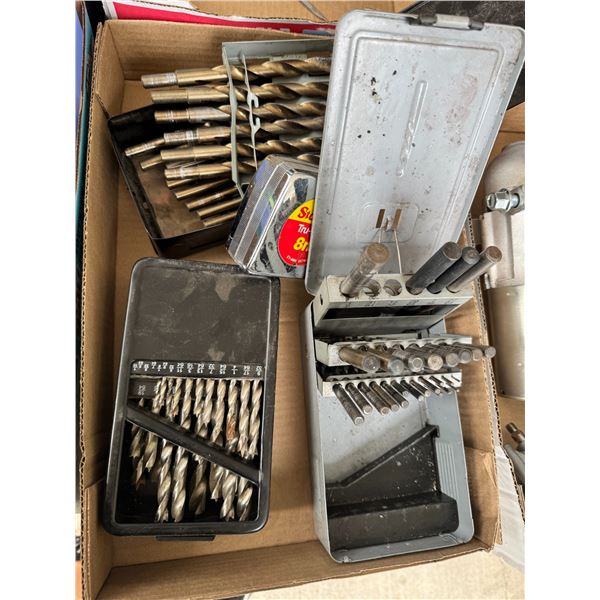 Drill, bits, and tape measure