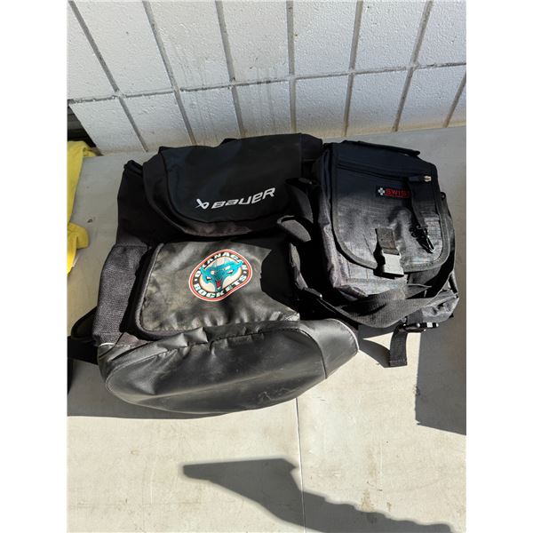 Swiss travel bag and Bauer rocket bag