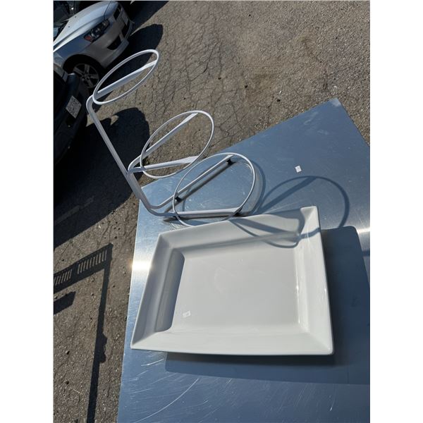 Cake stand, and platter