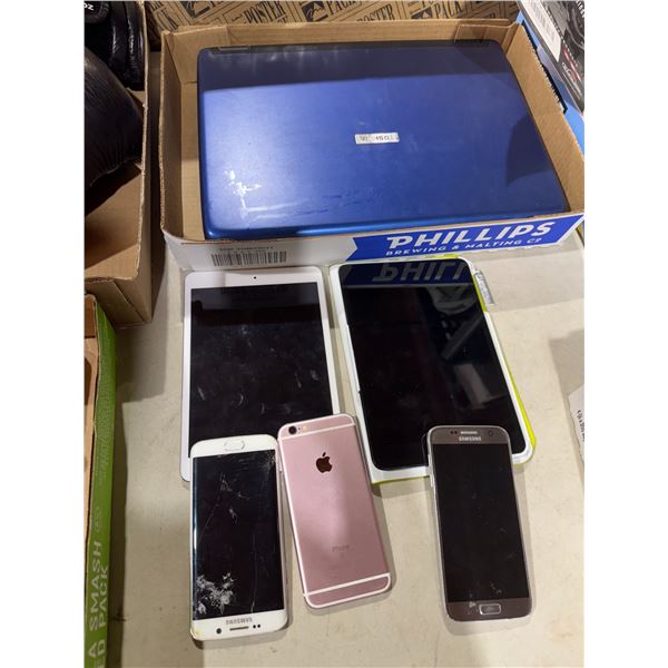 Assorted electronics and tablet and test