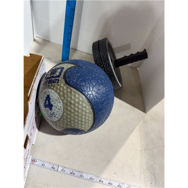 Medicine ball and an roller