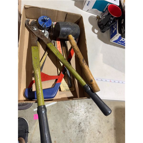 Mallet and other tools with hacksaw blades