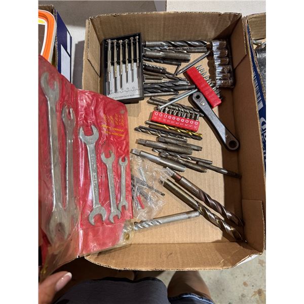Precision screwdriver, set drill bits wrenches