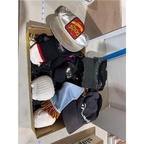 Caps, socks, mitts, belts