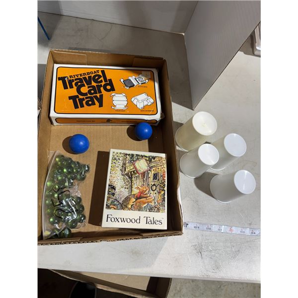 Puzzle marbles, balls, travel card tray
