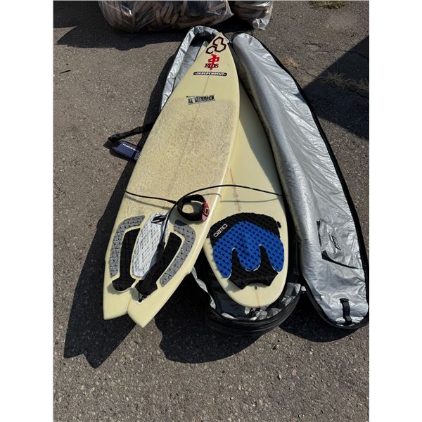 2 surfboards in caring case