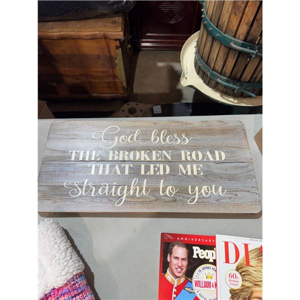 God bless the broken road that led me straight to you sign