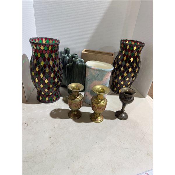 Assorted  vases and candle holders