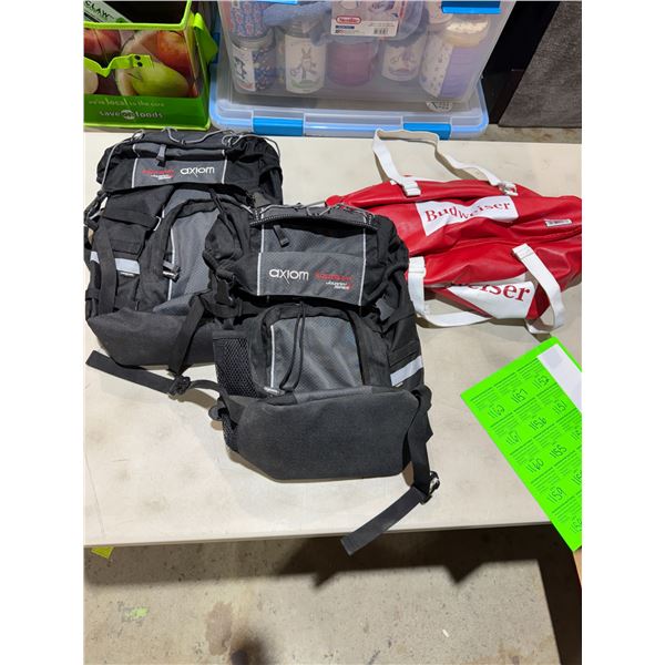 Axiom Journey series, bags, and Budweiser bag