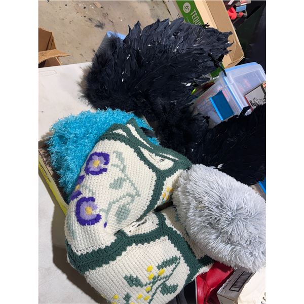 Blankets pillow and feather wings