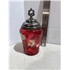 Image 1 : Cranberry pickle caster hand painted