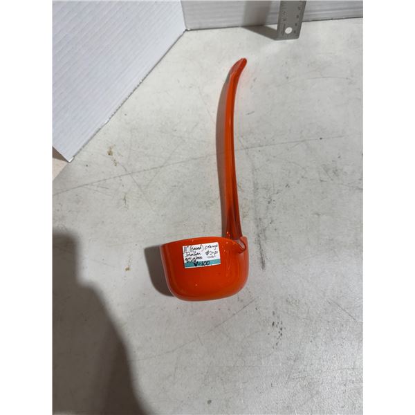 11 inch cased orange Italian ART glass ladle