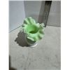 Image 2 : Cased Milk Glass Ruffle Vase