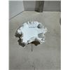 Image 1 : vintage Fenton Silver Crest Milk Glass Ruffled Bon Bon Dish.