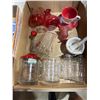 Image 1 : Nut chopper, measuring cup, and assorted glassware