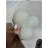 Image 2 : Hobnail Milk Glass 3-part divided dish.