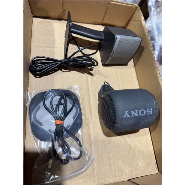 Bose speaker, Sony speaker, and wireless charger