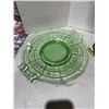 Image 1 : Vintage green depression, glass serving platter