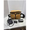 Image 1 : Camera bag, Samsung video camera, and JVC charger and one battery