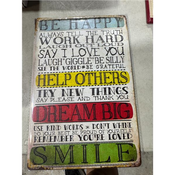 Tin sign