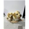Image 1 : Basket of plush puppies