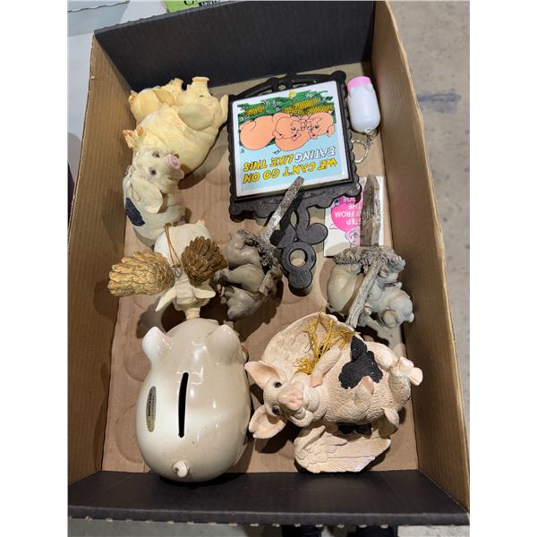 Assorted pig decor
