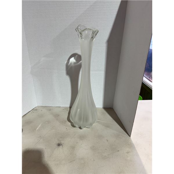 Tall 19 inch frosted vase