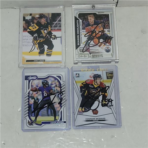 Lot of Signed Sports Cards - Lamar Jackson, Sidney Crosby, Connor McDavid