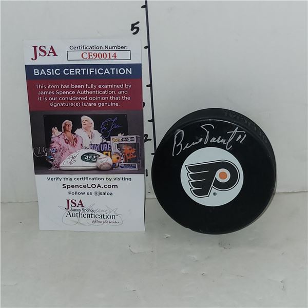 Signed Bernie Parent NHL Hockey Puck w/ COA