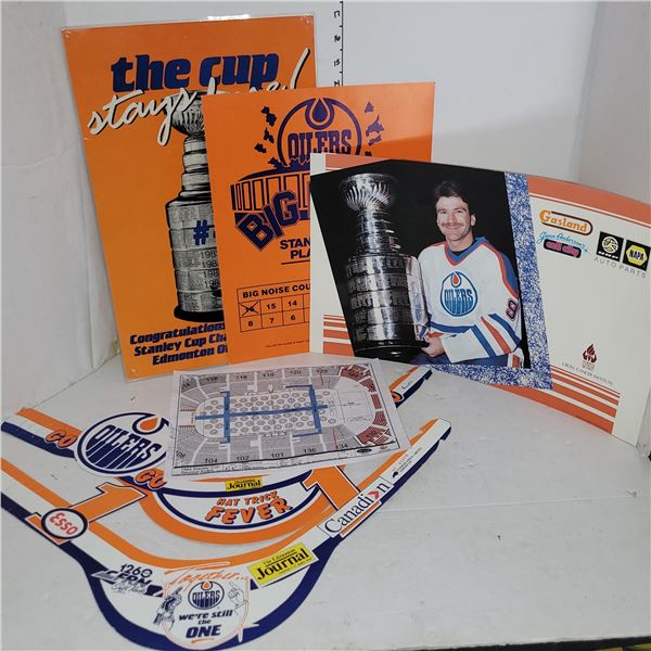 Lot of Vintage Oilers Promo Stanley Cup Items