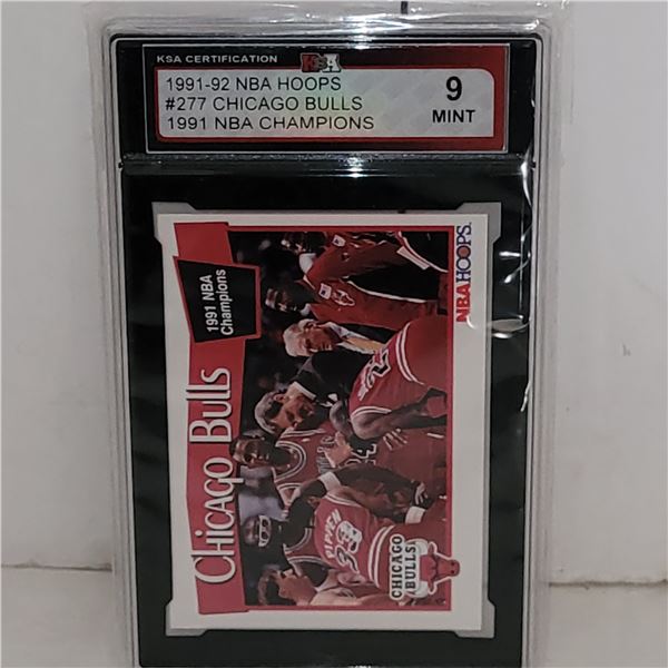 1991-92 NBA Hoops #277 Chicago Bulls 1991 NBA Champions - Graded