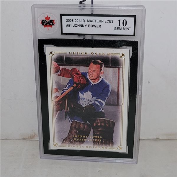 2008-09 Upper Deck Masterpieces #51 Johnny Bower - Graded