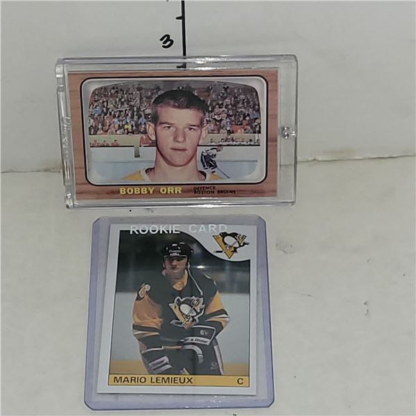 Lot of 2 Bobby Orr Mario Lemieux Reprint Cards