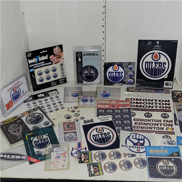 Massive lot of Oilers NHL Stickers