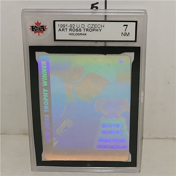 1991-92 Upper Deck Czech Art Ross Trophy Hologram - Graded