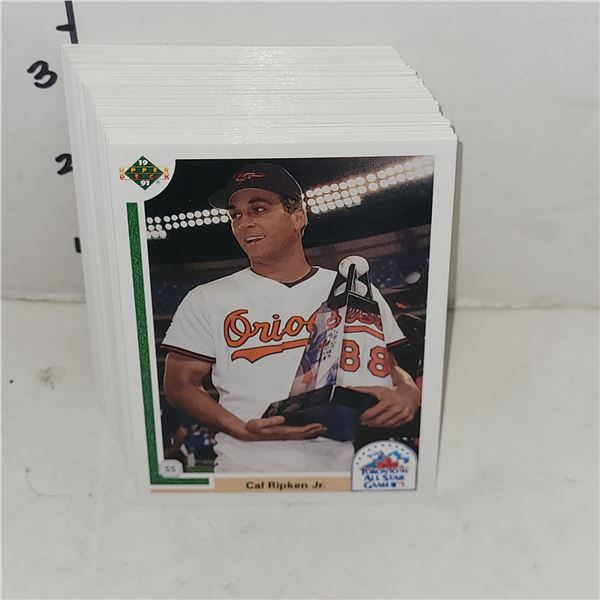 Lot of 65 1991 Upper Deck MLB Cal Ripken Jr Cards - Mint