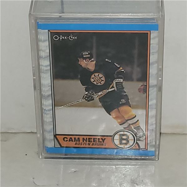 Lot of Cam Neely Hockey Cards in Hard Shell Plastic Case