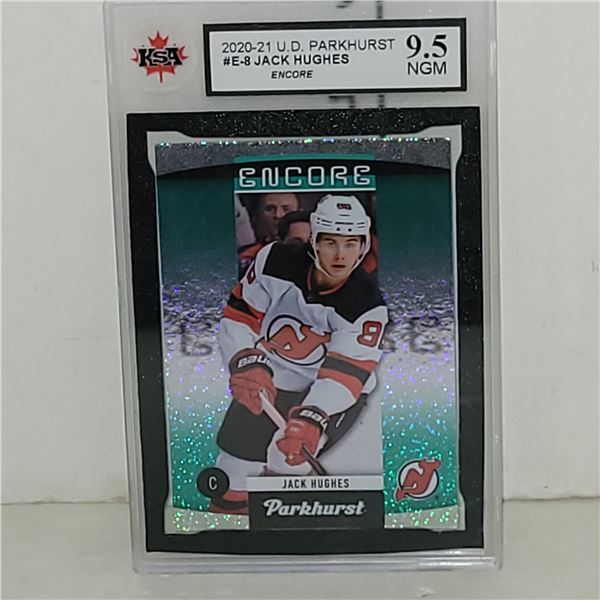 2020-21 Upper Deck Parkhurst #E-8 Jack Hughes Encore - Graded