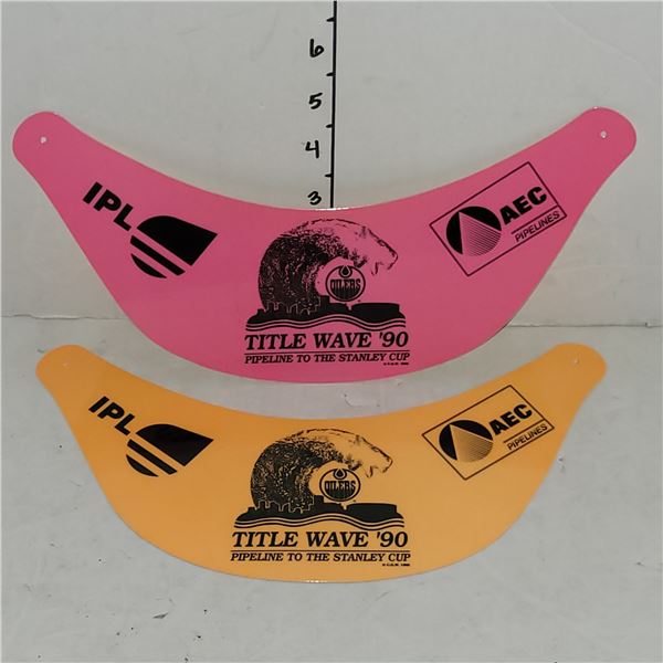 Lot of 2 Vintage Edmonton Oilers Title Wave '90 to the Stanley Cup Merch