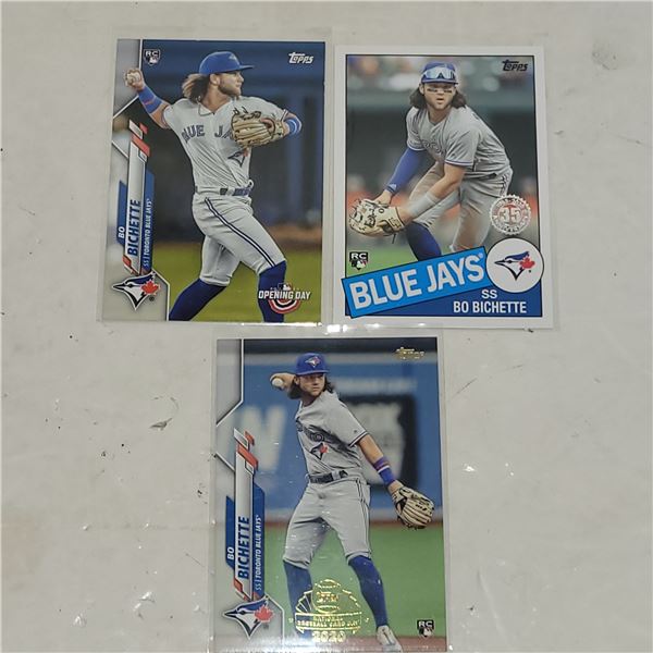 Lot of 3 Bo Bichettet Blue Jays Rookie Cards