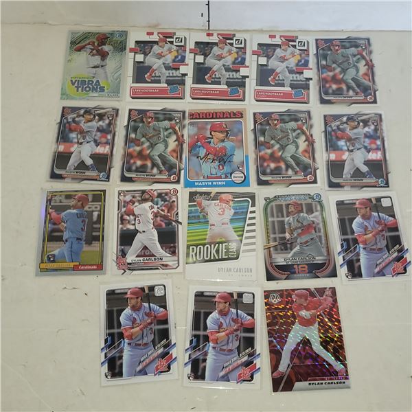 Lot of 18 St Louis Cardinals MBL Rookie Cards Prizm Parallels Inserts