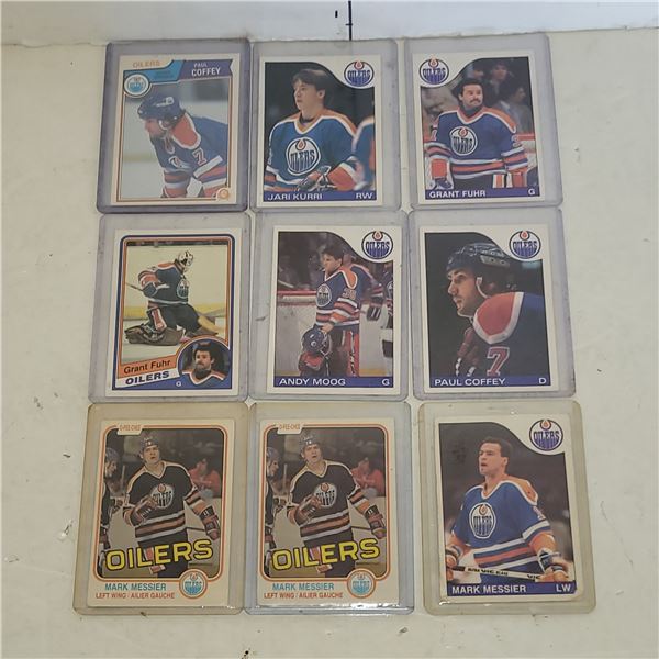 Lot of 1981-82 NHL Oilers Star Hockey Cards - Mint