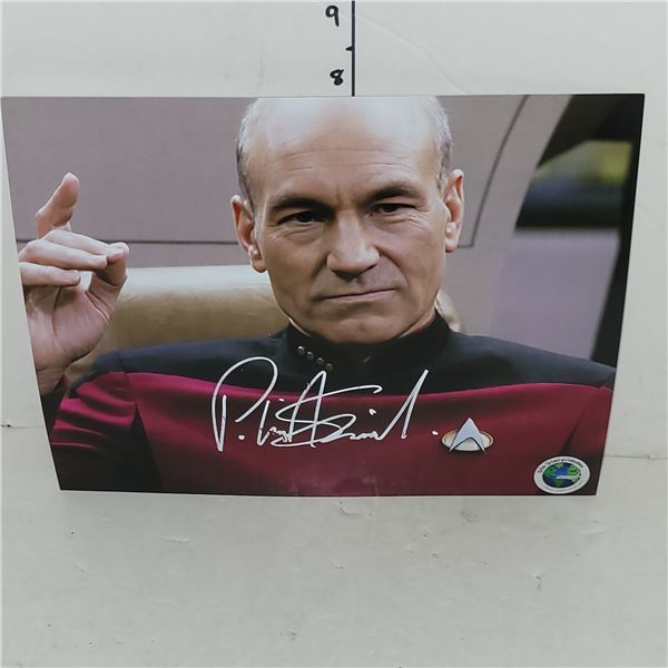 Signed Patrick Stewart Star Trek Photo w/ COA 8x10
