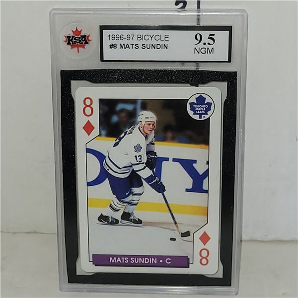 1996-97 Bicycle #8 Mats Sundin - Graded