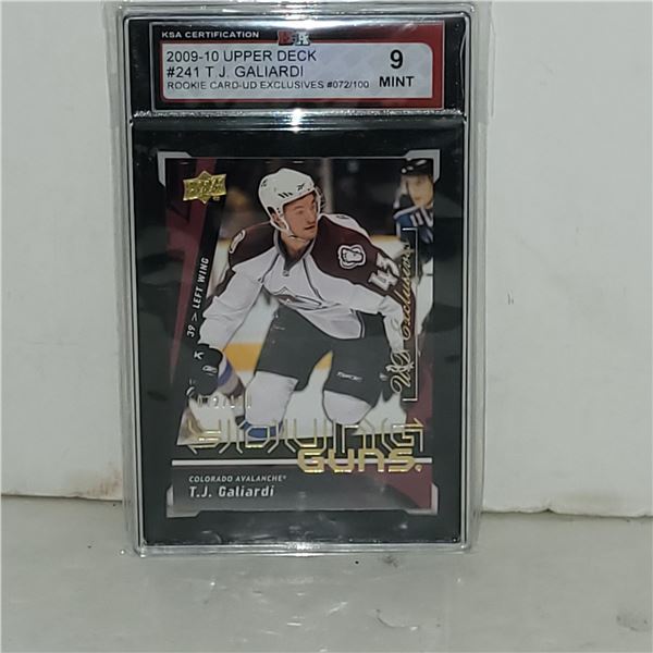 2009-10 Upper Deck #241 T. J. Galiardi Rookie Card UD Exclusives 72/100 - Graded